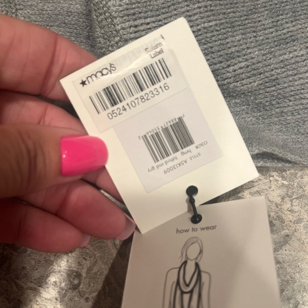 Calvin Klein Charcoal Infinity Scarf - Picture 3 of 4